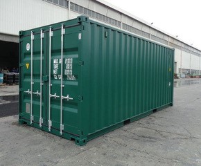 20 Fuß ISO See- und Lagercontainer, RAL 6005 moosgrün, CSC Plakete, ca. 6058x2438x2591mm, neuwertig, eine Seereise